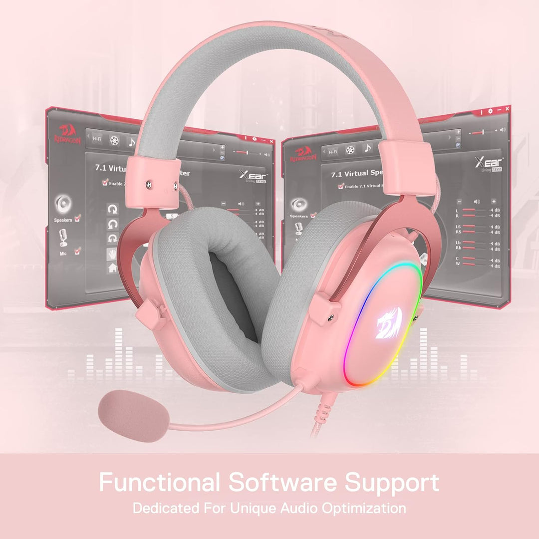 Redragon H510 Zeus Gaming-Headset mit Kabel - 7.1 Surround-Sound - Bezug aus atmungsaktivem Stoff -