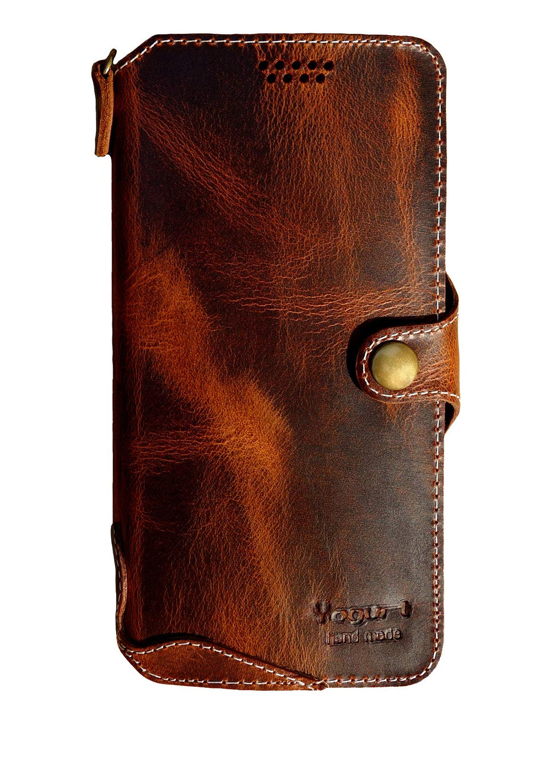 Yogurt Handyhülle für iPhone 13 Pro Max, Hülle Echtleder Case Ledertasche Lederhülle für iPhone 13 P