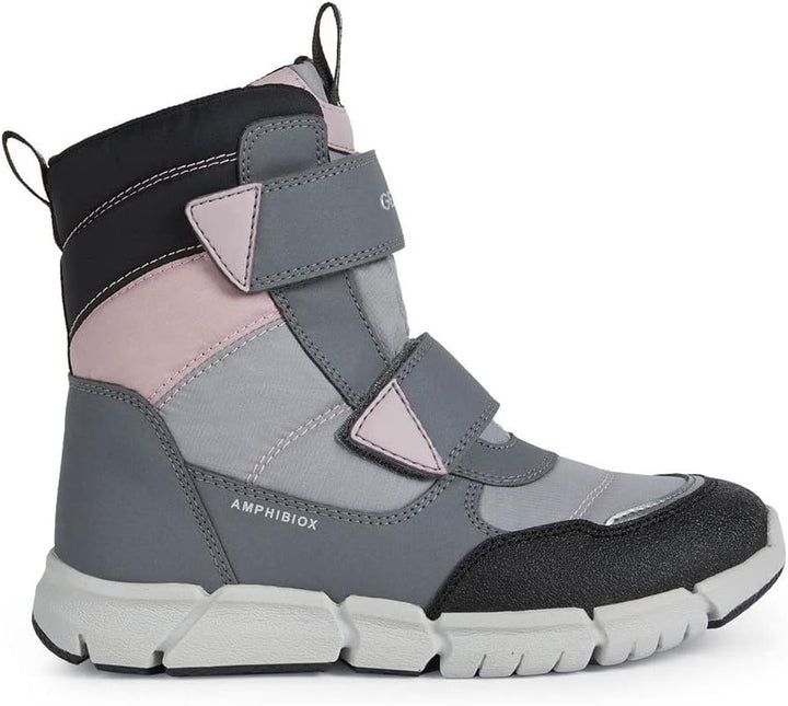 Geox Mädchen J Flexyper Girl B Ab Stiefeletten 28 EU Grey Pink, 28 EU Grey Pink