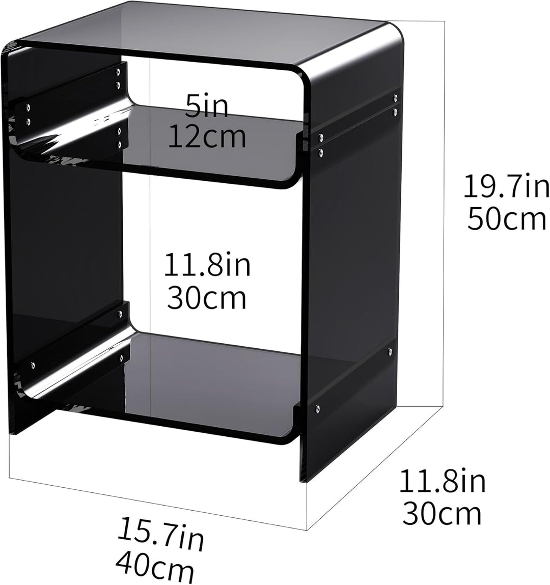Acryl Beistelltisch Nachttisch Acryltisch, Plattenspieler Tisch mit Ablage, bodentisch Nachtkommode
