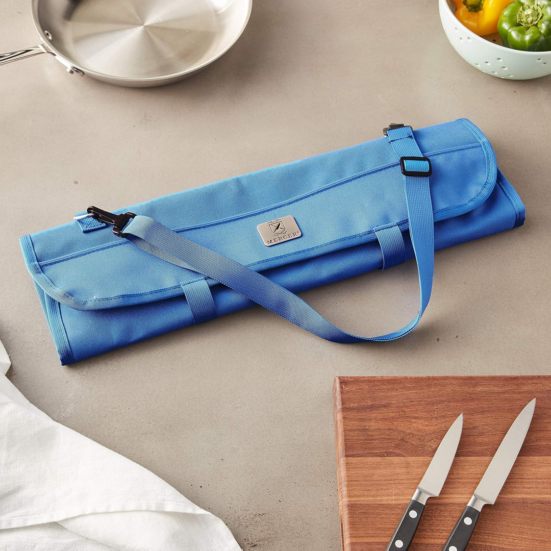 Mercer Culinary Aufbewahrungstasche für 7 Messer, Blau Aufbewahrungstasche für Messerrollen mit 7 Fä