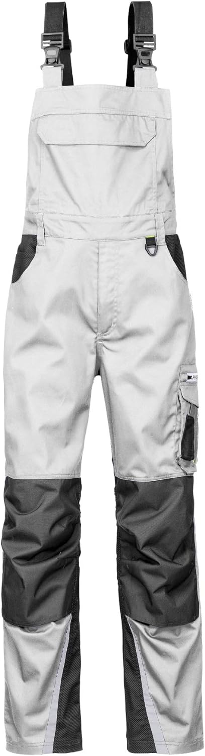 4PROTECT® Latzhose IOWA, weiss/grau, Gr. 62 62 39, 62 39