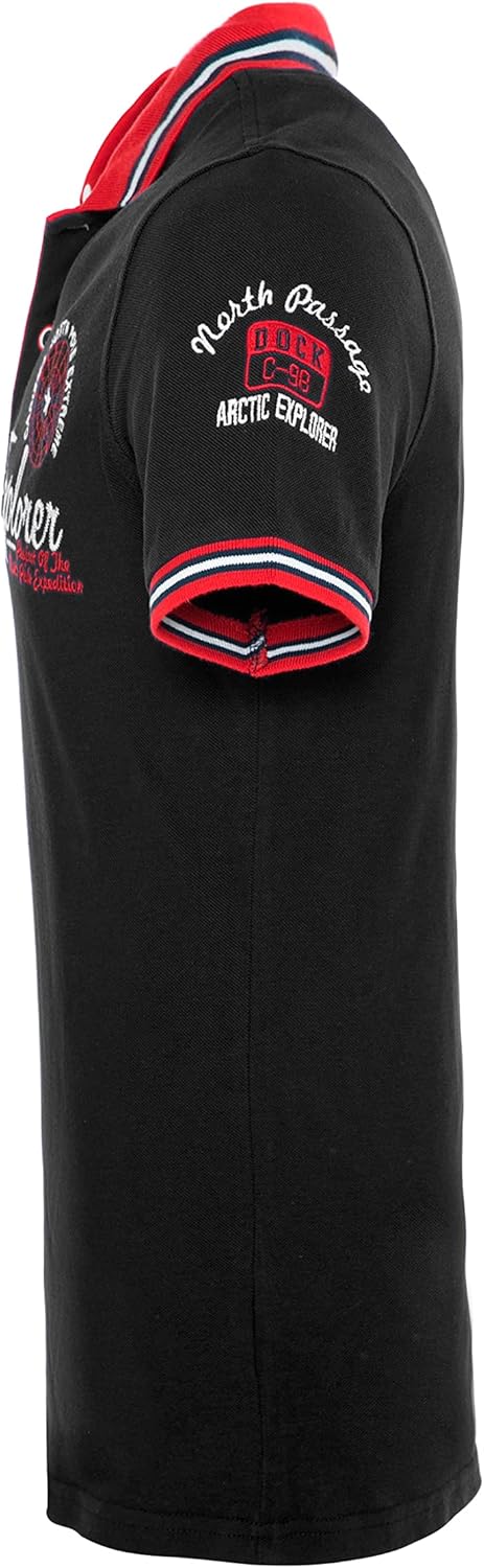Carisma Casual Herren Poloshirt Kurzarm T-Shirt Regular Fit mit Hochwertigen Stickerei 4634 S Schwar