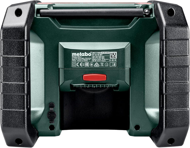 Metabo Akku Baustellenradio R 12-18 (DAB+, Bluetooth, ohne Akku, LCD Display, automatische Sendersuc