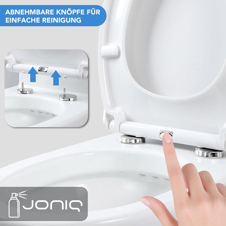 O-Form Toilettensitz mit Softclose Absenkautomatik & Quick Release Funktion, Abnehmbarer WC Deckel a