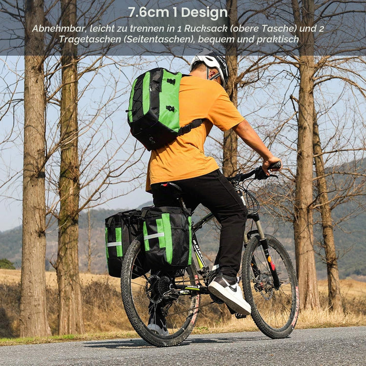 PELLOR Fahrrad Gepäcktaschen, 3 in 1 Multifunction 70L Gepäckträger Tasche Reissfest Gross Fahrradta