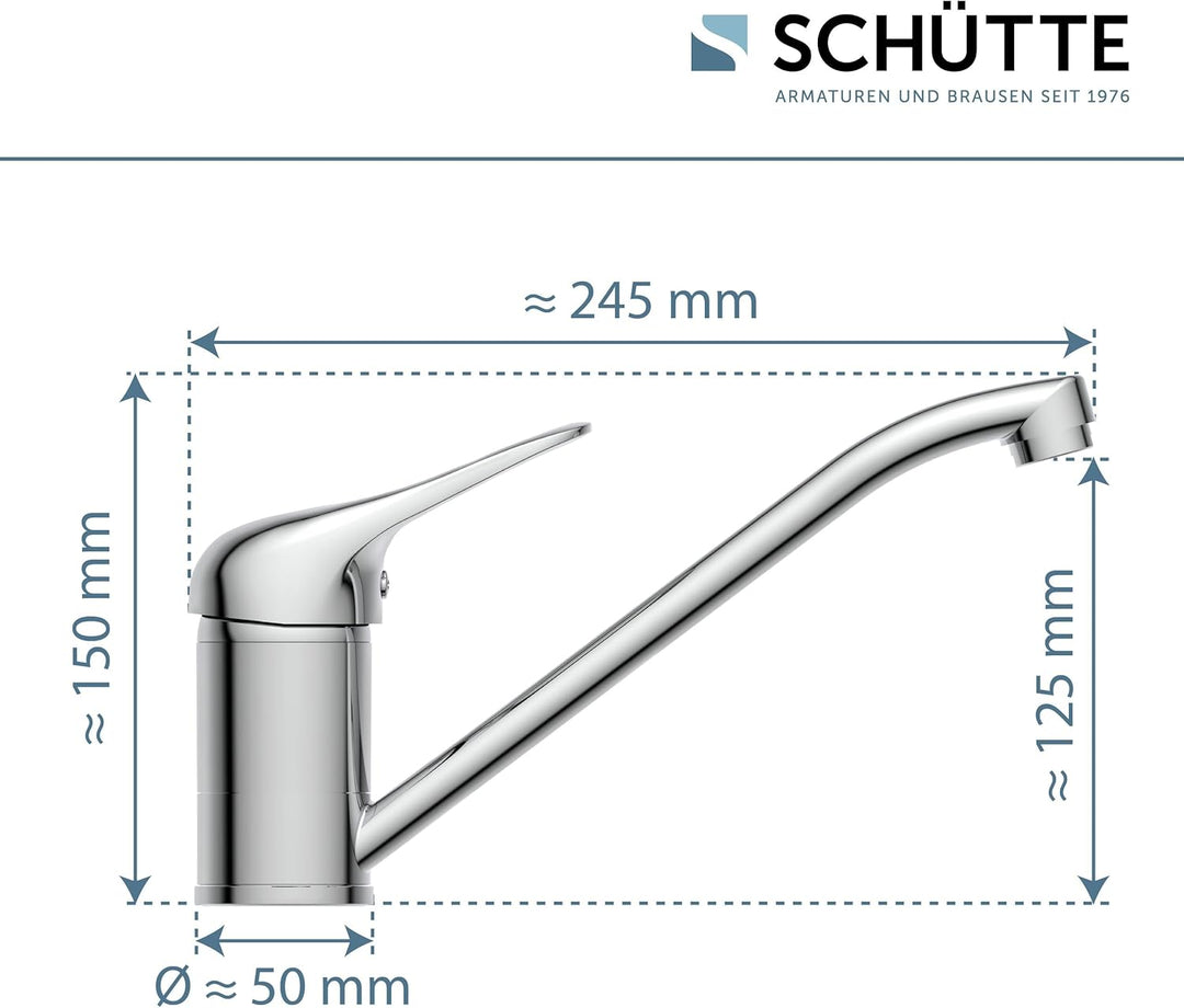 SCHÜTTE PORTO Spültischarmatur, Küchenarmatur 360° schwenkbar, Wasserhahn für die Küche, Mischbatter