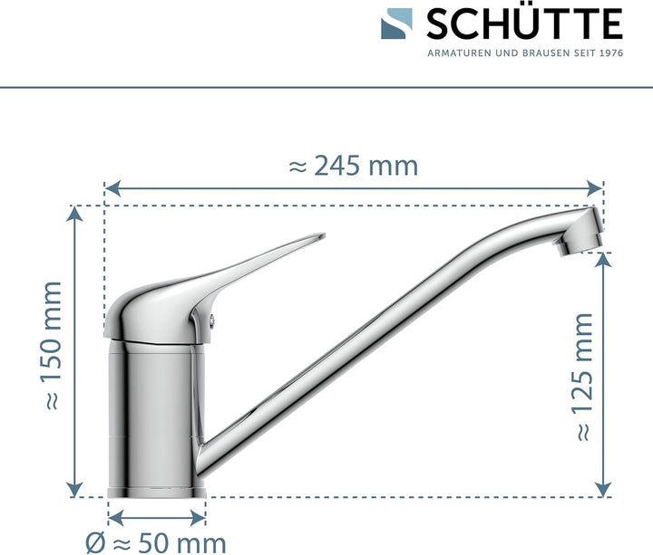 SCHÜTTE PORTO Spültischarmatur, Küchenarmatur 360° schwenkbar, Wasserhahn für die Küche, Mischbatter