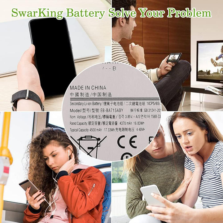 SwarKing Ersatz Akku EB-BA715ABY Kompatibel mit Samsung Galaxy A71 SM-A715 with Toolkit