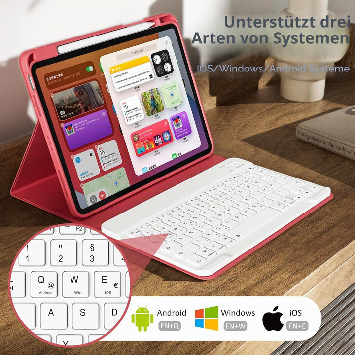 Hülle mit Tastatur für iPad Air 11 Zoll (2025 M3/2024 M2), iPad Air 5./4. Gen(2022/2020) 10.9 Zoll,