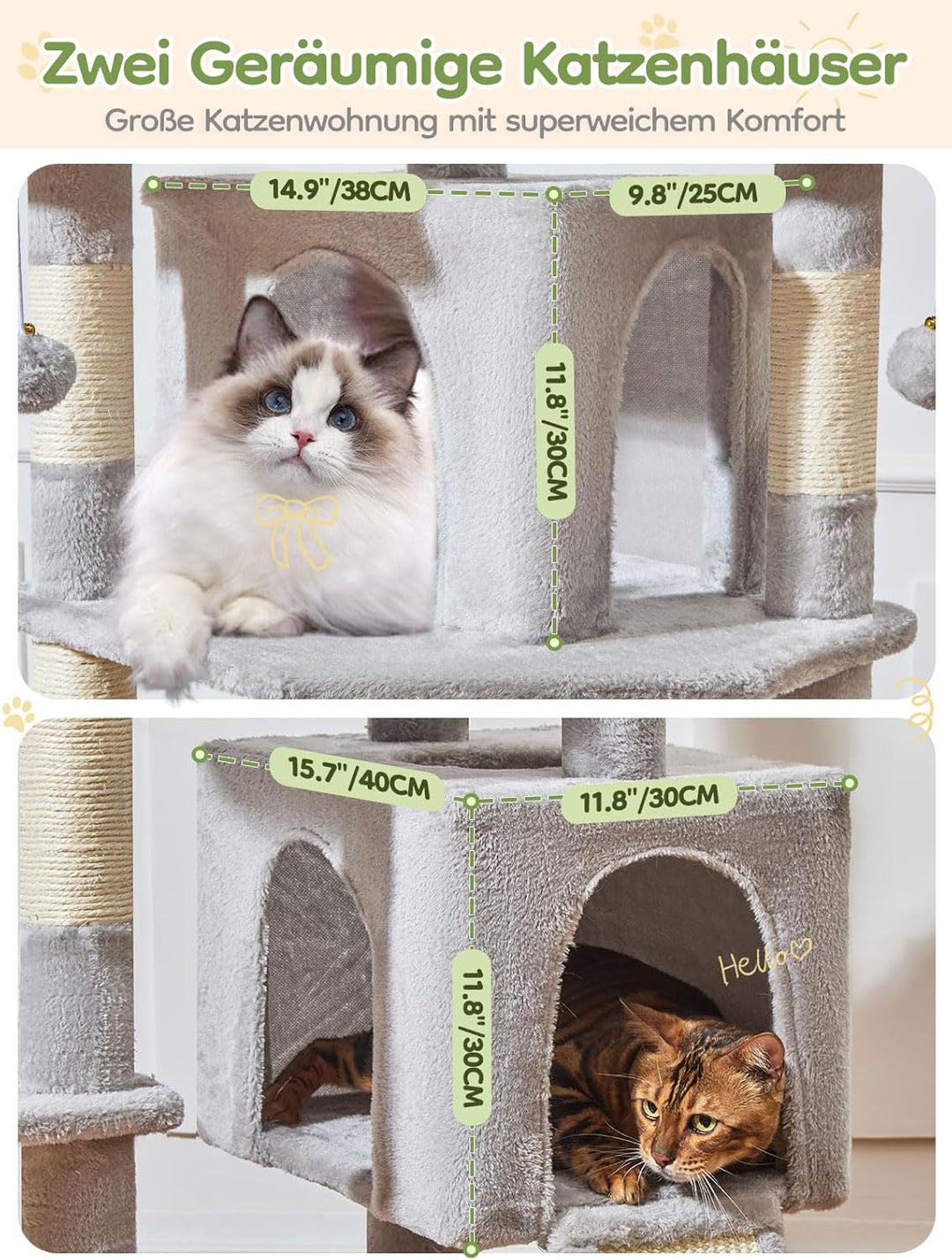 Taoqimiao 193CM Kratzbaum Gross XXL, Katzenbaum Katzenbaum Grosse Katzen Stabil Katzenkratzbaum mit