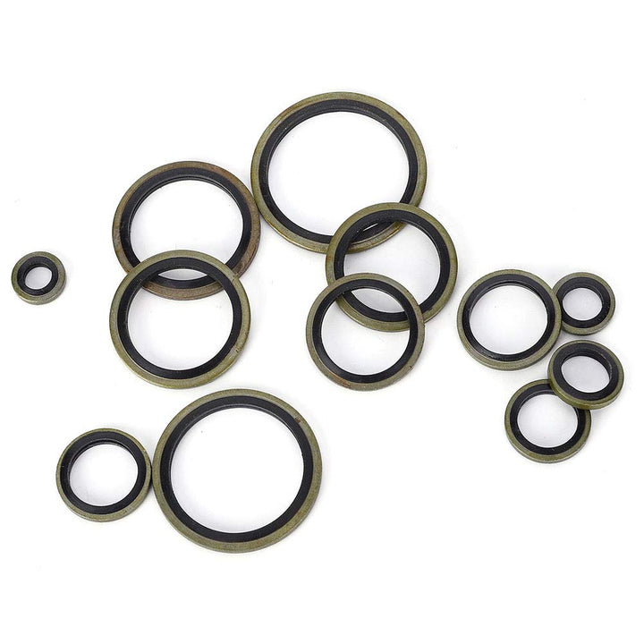 Hydraulik Dichtringe mit Gummilippe, M6 bis M30 Dichtungsringe-Set für Ölablassschrauben 12 Verschie