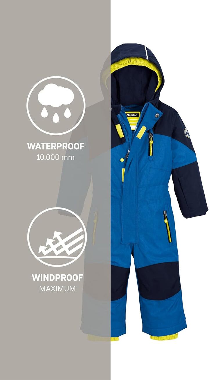 Killtec Unisex Kinder Kesley Mini Skioverall/Schneeanzug mit Kapuze und Schneefang 122-128 royal, 12