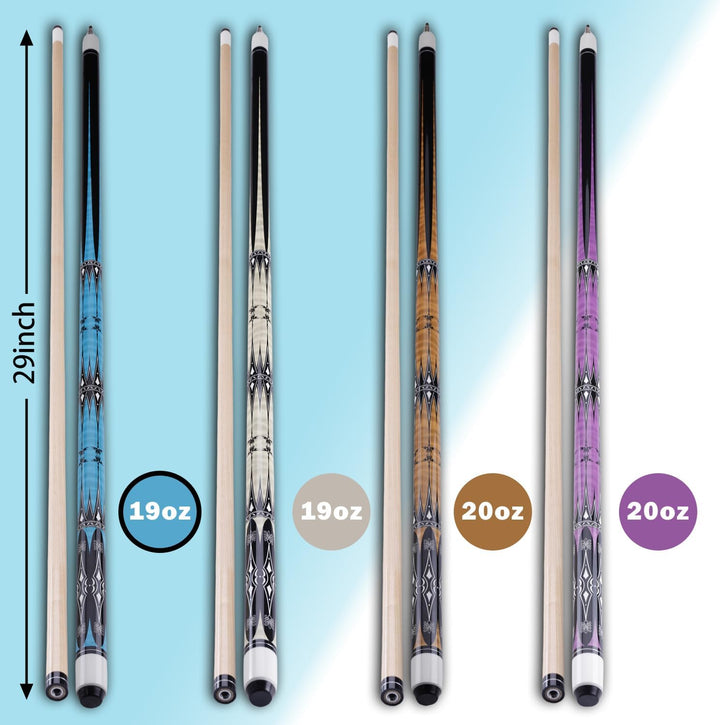 58" Pool Billard Queue with 13mm Tip,19 20 oz Billiard Cue,Schwarz oder Weiss，1/2 Maple Queue Sticks