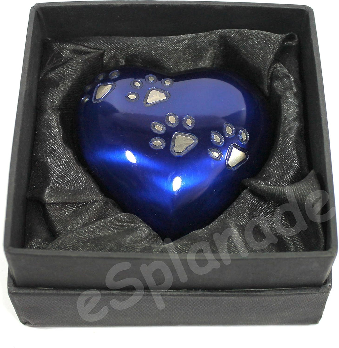 eSplanade Mini Brass Urn Heart Shaped Keepsake Memorial Jar Pot Container | Small urn in Box for Ash