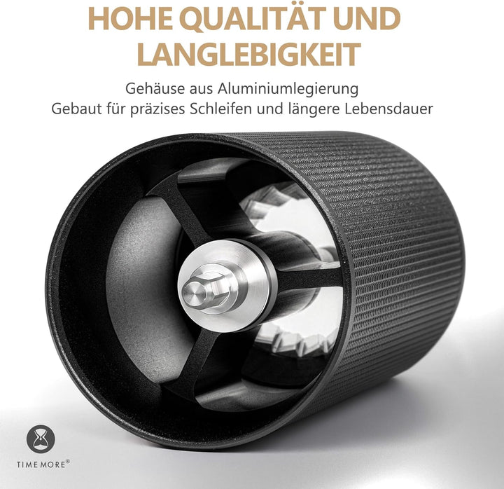 TIMEMORE Chestnut C3s Max, manuelle Kaffeemühle, Upgrade integriertes Ganzmetallgehäuse, Edelstahl S