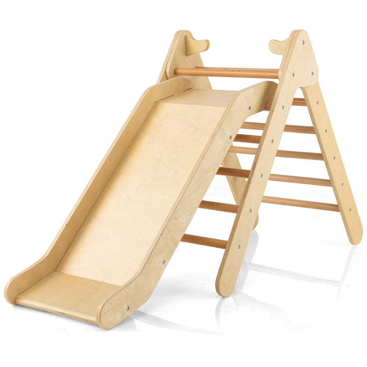 HOMASIS 2 in 1 Kletterdreieck mit Rutsche, Klettergerüst Indoor, verstellbar Kletterspielzeug Kinder