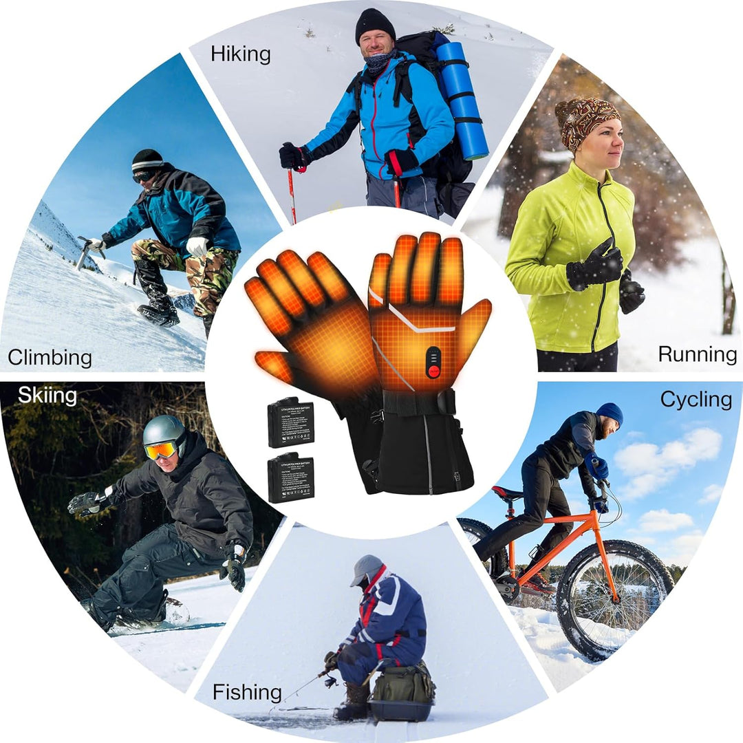 COVVY Beheizte Handschuhe,3 beheizte, temperaturverstellbare Touchscreen-Handschuhe,wiederaufladbare