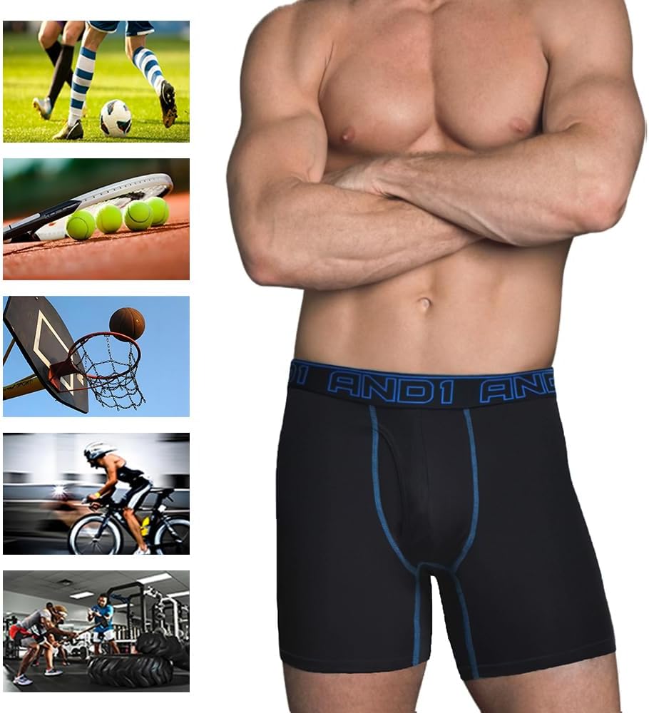 AND1 Sport Boxershorts 5er Pack Unterwäsche Herren Unterhosen Männer Retroshorts Boxer Brief Sportun