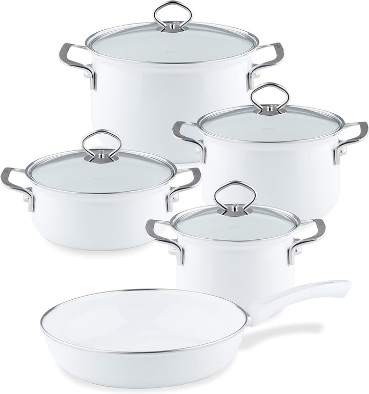Riess, 0057-033, Ceramicglas Pfanne White 28, CLASSIC- EMAILLEPFANNE, Durchmesser 28 cm, Höhe 6.5 cm