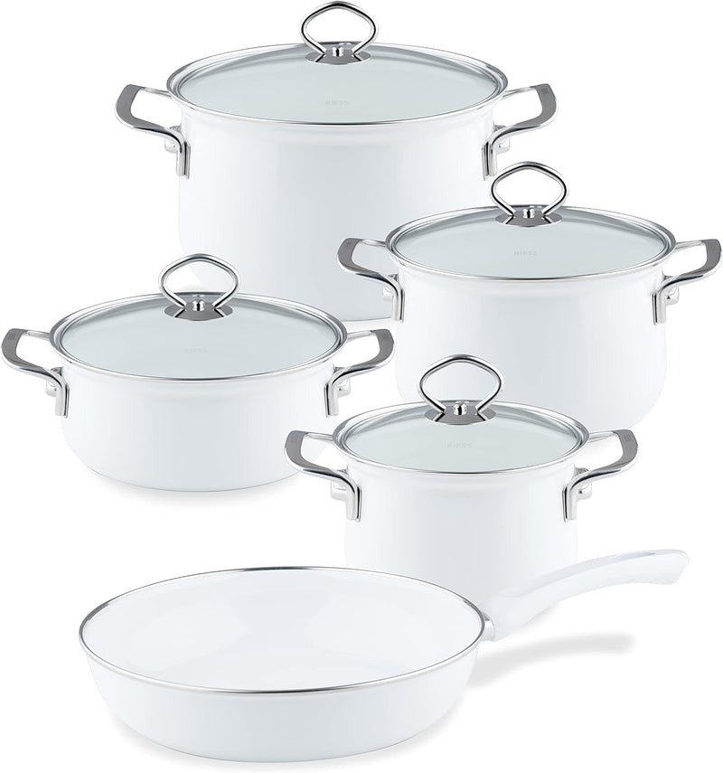 Riess, 0057-033, Ceramicglas Pfanne White 28, CLASSIC- EMAILLEPFANNE, Durchmesser 28 cm, Höhe 6.5 cm