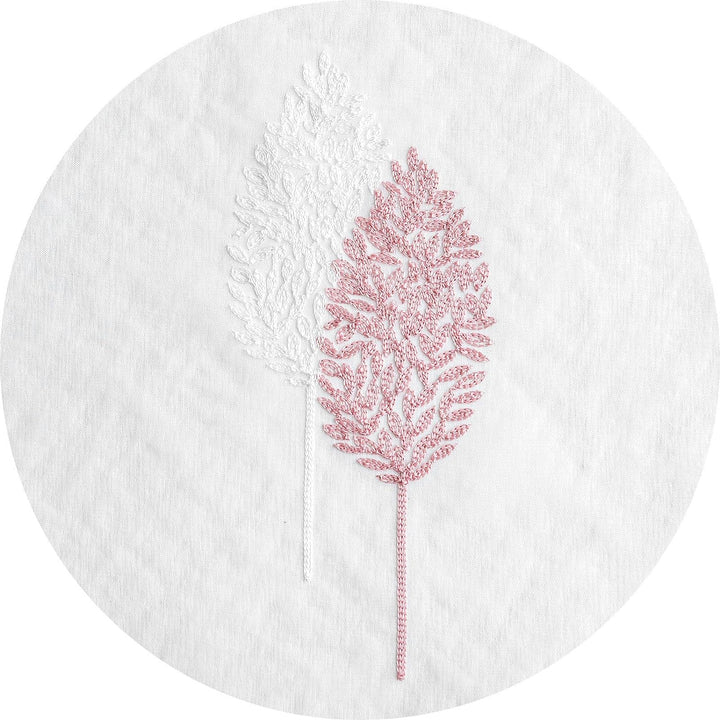 MIULEE Gardinen Transparent mit Rosa und Weiss Blätter Muster, Ösen Gardinen 260 cm Hoch, Modern Gar