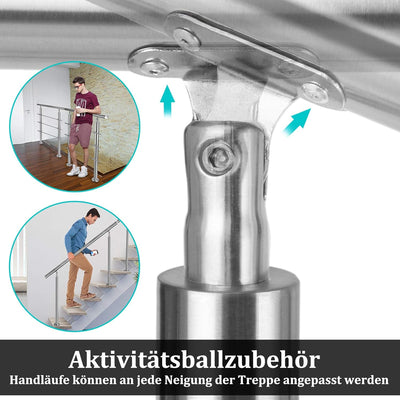 Aufun Treppengeländer Edelstahl Handlauf Geländer für Treppen, Innen und Aussen, Balkon, Brüstung, S