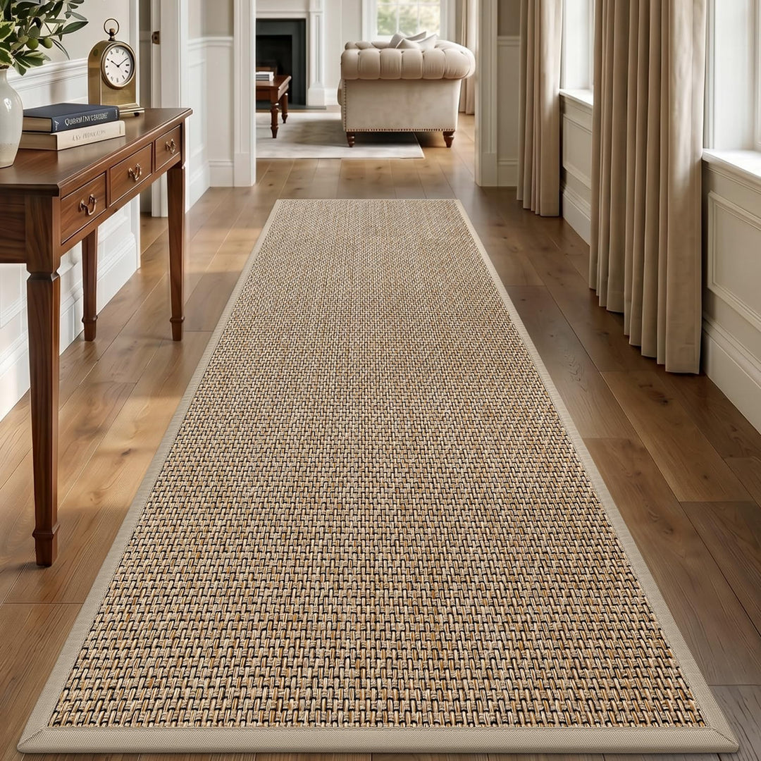 DEXI Teppich Läufer 60 x 180 cm, Fussmatte Eingang Innenbereich rutschfest, Dünn Türmatte mit Gummir