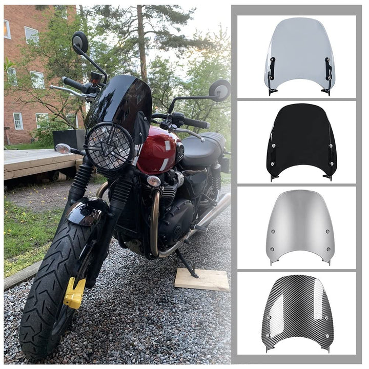 Motorrad Windschutzscheibenabdeckung mit Halterung für T.r.iumph Street Twin 900 Windschutzscheibe F