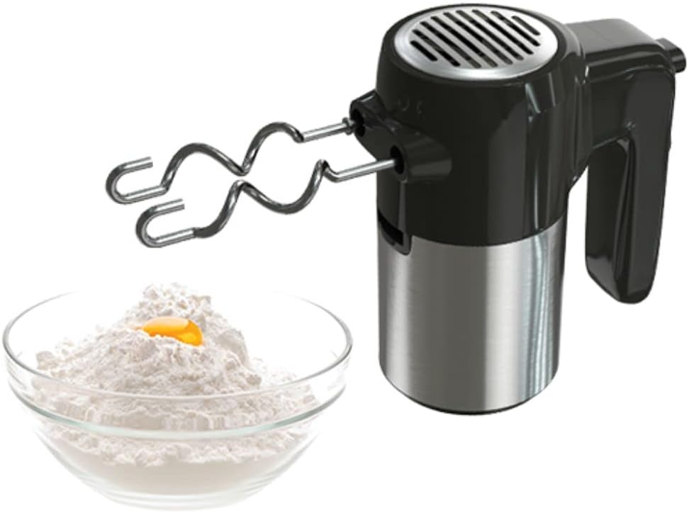 TESLA MX301BX Stabmixer (300 W, 5 Geschwindigkeiten, Turbofunktion, 2 Stäbe, 2 Haken), Rostschwarz