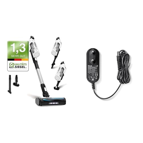 Levoit Akku Staubsauger mit Tierhaardüse + Adapter, Anti-Haar-Verwicklung, max 50min Laufzeit, 4-in-