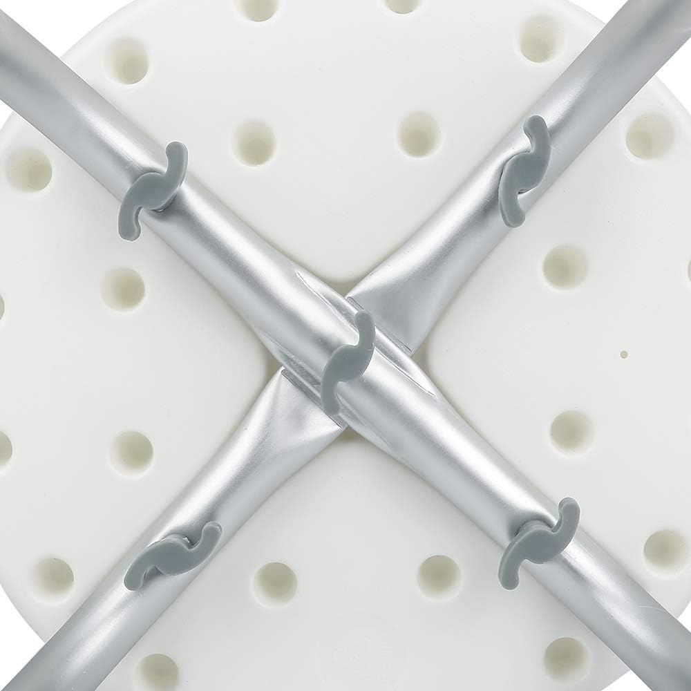 Duschhocker, höhenverstellbar 36 bis 54 cm, Duschstuhl, weiss, Aluminium, HDPE, rutschfeste Füsse, T