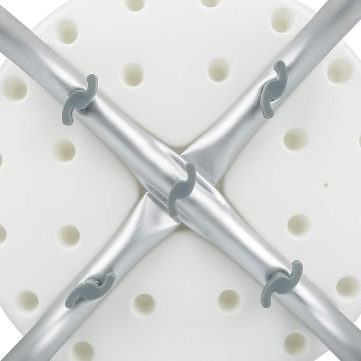 Duschhocker, höhenverstellbar 36 bis 54 cm, Duschstuhl, weiss, Aluminium, HDPE, rutschfeste Füsse, T