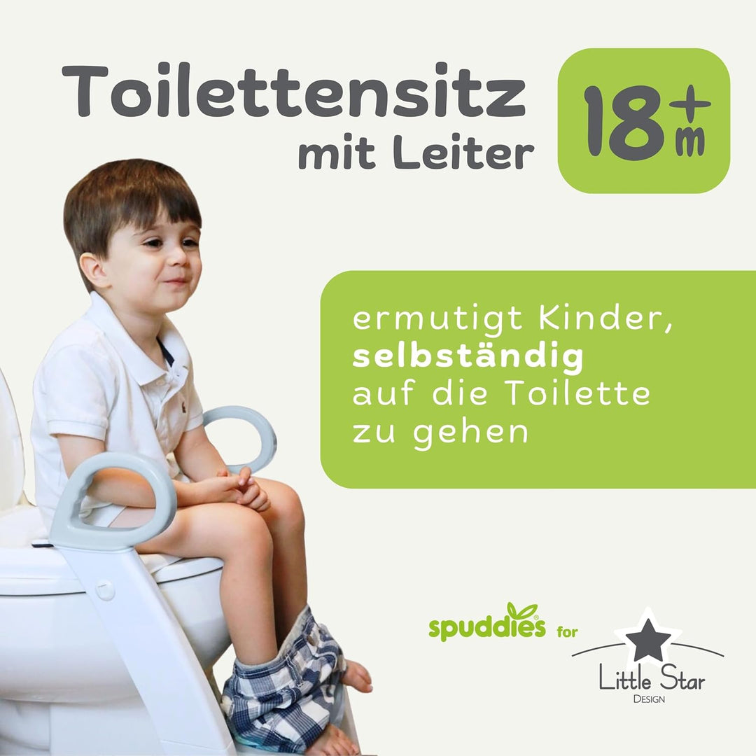 Spuddies Toilettenleiter, Kinder Toilettensitz mit Leiter, Toilettentrainer mit Treppe, klappbar, 1