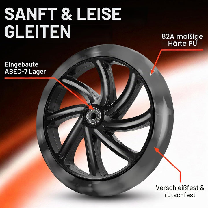 200mm Scooter Rollen, 2 Stück Leuchtende Stunt Scooter Rollen, LED Scooter Räder mit ABEC-7 Kugellag