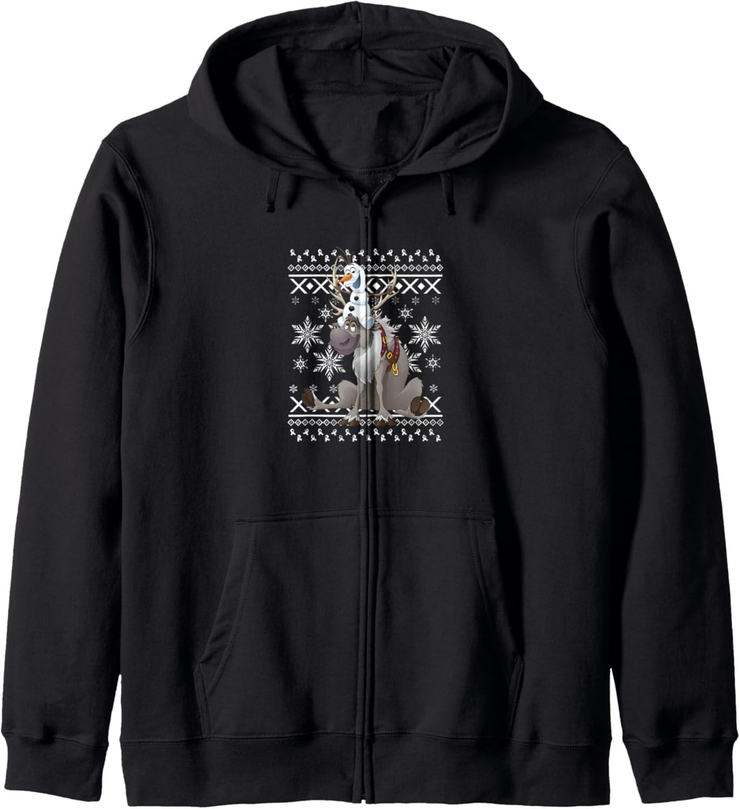 Disney Frozen Olaf Sven Riding Antlers Ugly Sweater Kapuzenjacke