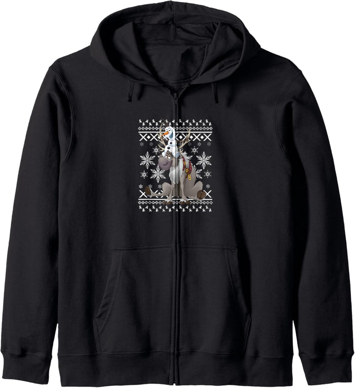 Disney Frozen Olaf Sven Riding Antlers Ugly Sweater Kapuzenjacke