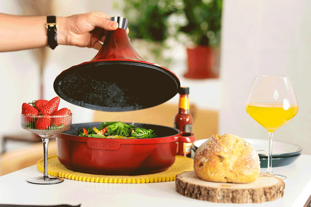 Tajine Topf Induktion 28cm / 4,2L – Marokkanischer Tagine Guss-Aluminium – Ofenfest & für alle Herda