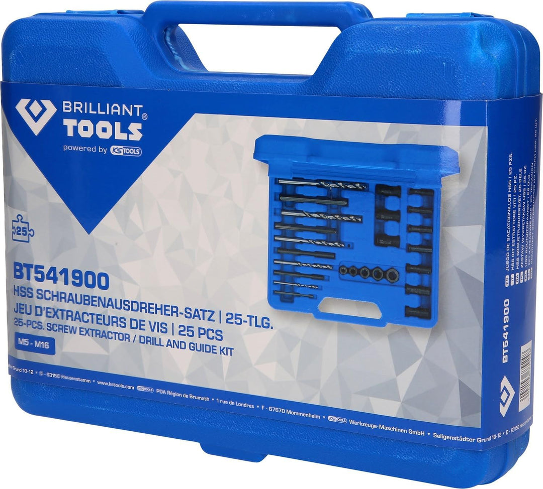 BRILLIANT TOOLS BT541900 HSS Schraubenausdreher-Satz, 25-tlg [Powered by KS TOOLS]