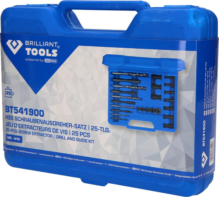 BRILLIANT TOOLS BT541900 HSS Schraubenausdreher-Satz, 25-tlg [Powered by KS TOOLS]