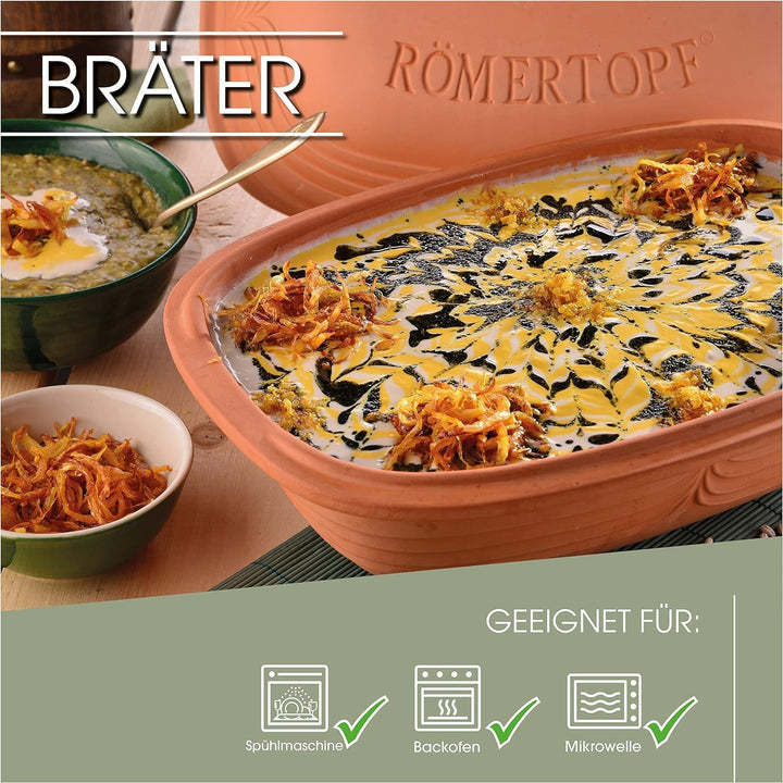 Römertopf Bräter Modern Look Keramik Tonbräter 4 Liter
