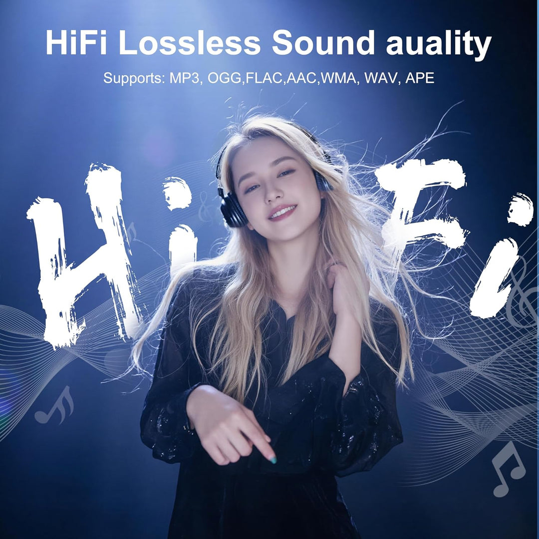 SWOFY 128GB MP3-Player, Bluetooth 5.3, 2,4-Zoll Touchscreen, HiFi-Klang, eingebauter Lautsprecher, A