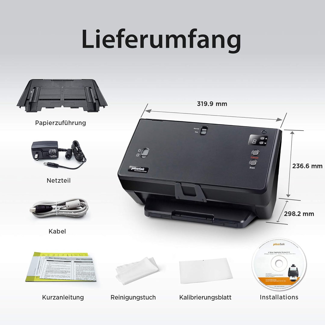 Plustek SmartOffice PT2160 Duplex-Dokumentenscanner 216 x 5080mm 600 x 600 DPI 60 Seiten/min USB 3.2