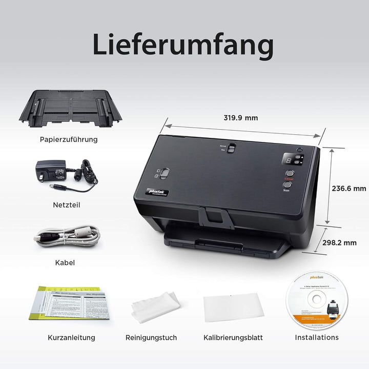 Plustek SmartOffice PT2160 Duplex-Dokumentenscanner 216 x 5080mm 600 x 600 DPI 60 Seiten/min USB 3.2