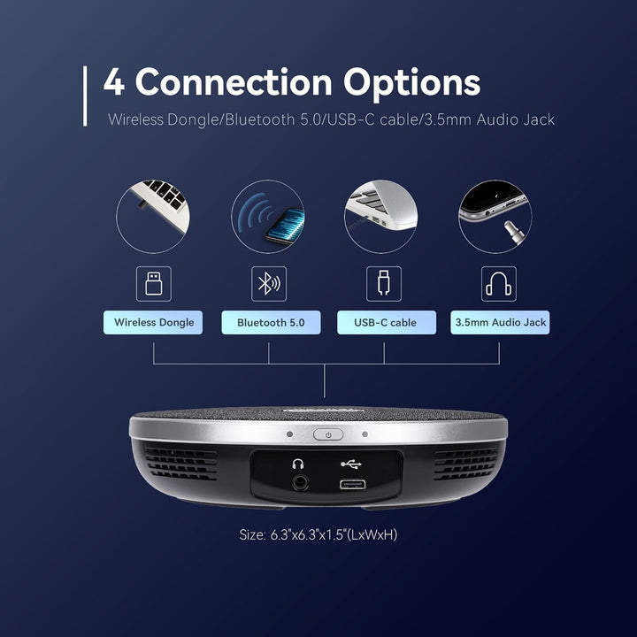 TONGVEO 4K AI Auto-Tracking 5X Digitalzoom USB3.0 124° Weitwinkel PTZ-Kamera und Freisprecheinrichtu