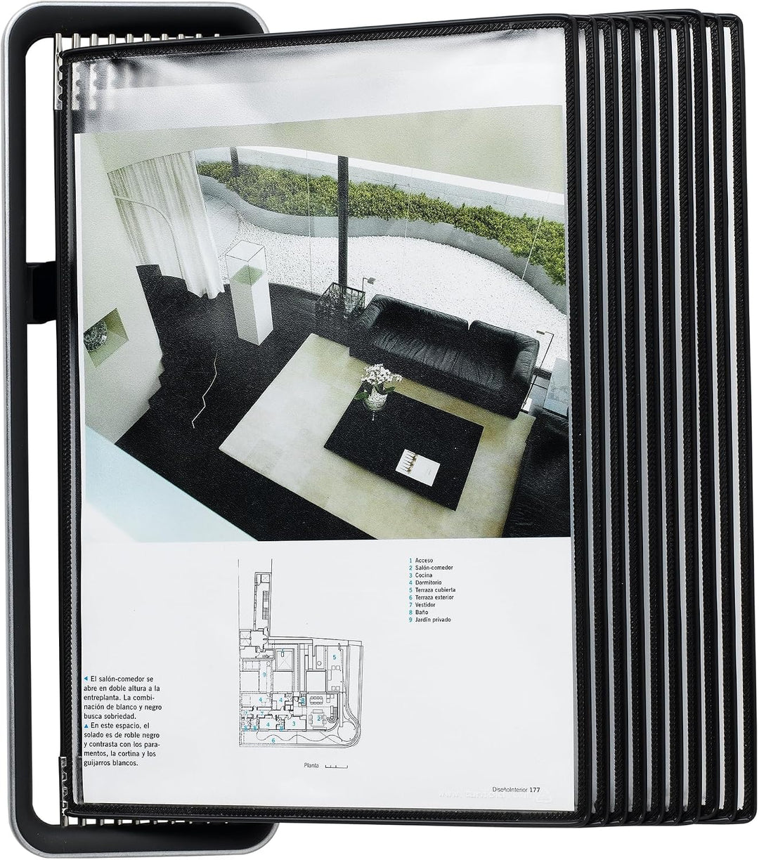 Tarifold 714507 Wandsichttafel Set Veo | DIN A4 | 10 Sichttafeln schwarz