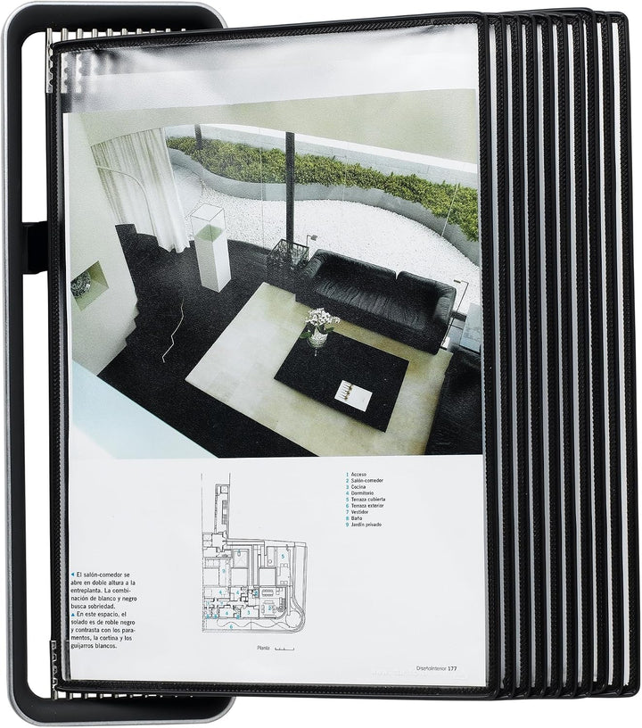 Tarifold 714507 Wandsichttafel Set Veo | DIN A4 | 10 Sichttafeln schwarz