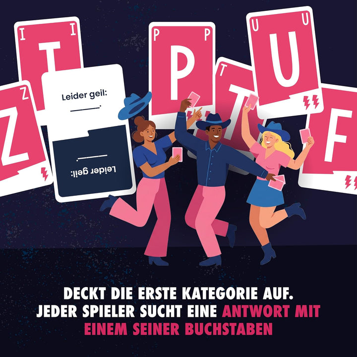 ATM Gaming Quickstop - Das Buchstaben-Duell - Party-Edition - Kartenspiel für Jugendliche und Erwach
