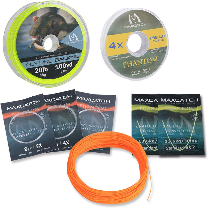 MAXIMUMCATCH Bestprice Fliegenfischen Schnur (Weight Forward, Schwimmende Fliegenschnur) und Fliegen