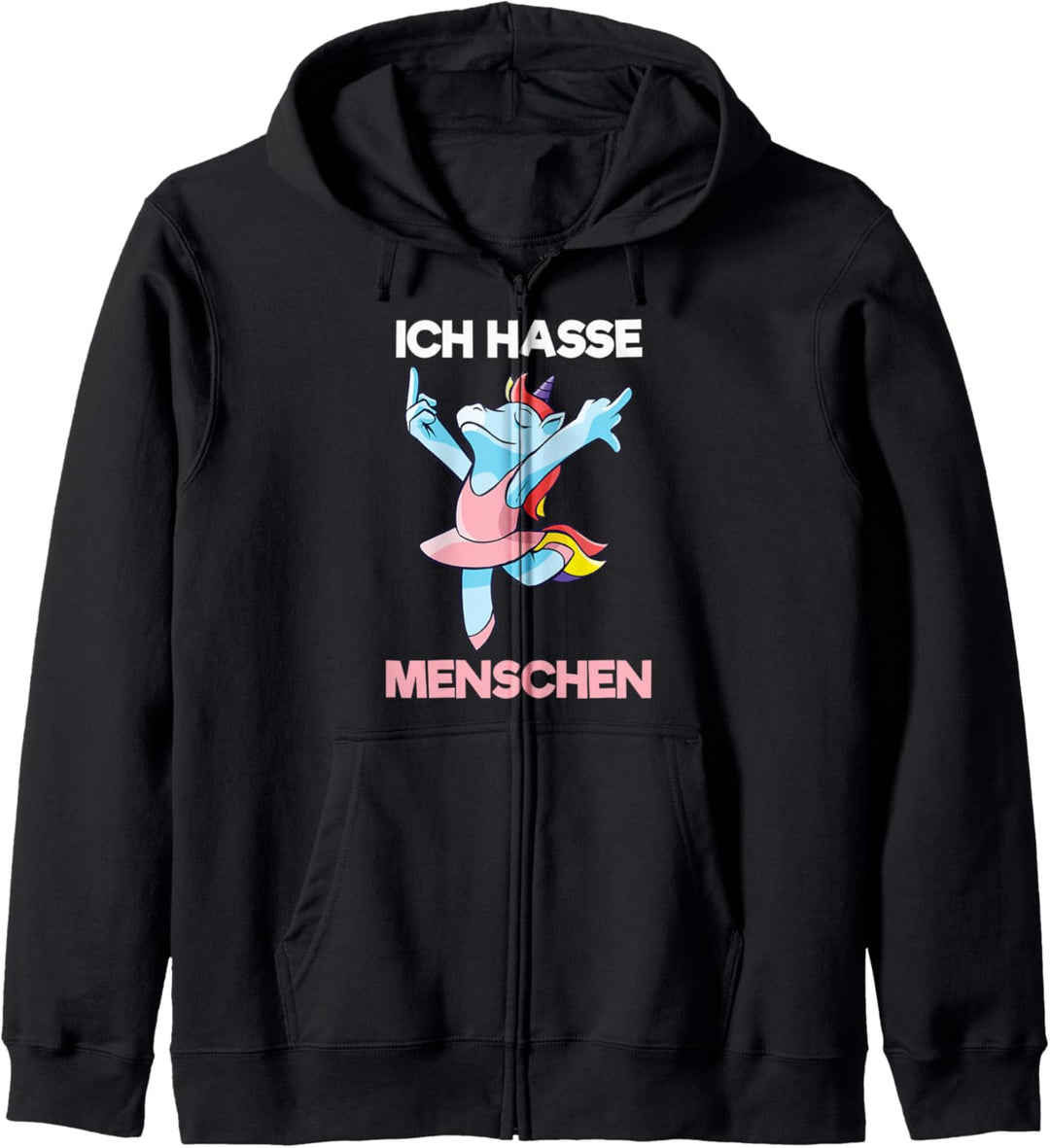 Ich hasse Menschen Einhorn Kapuzenjacke